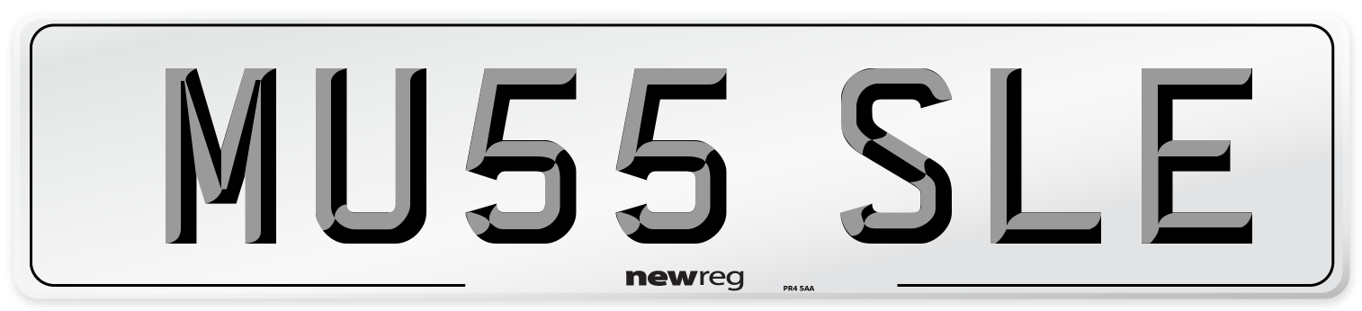 MU55 SLE Number Plate from New Reg